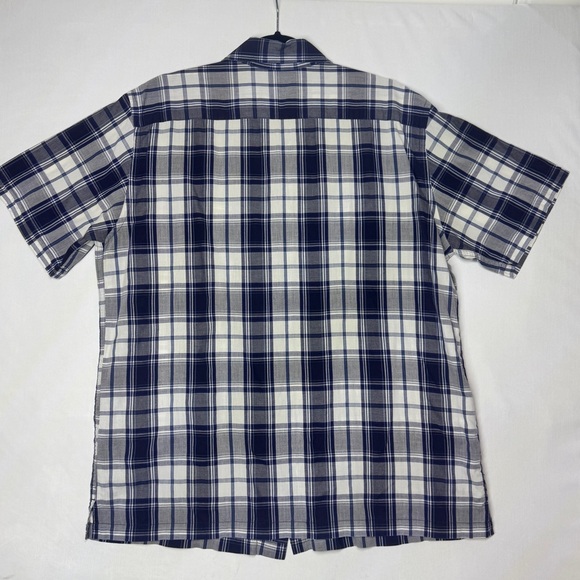 Zara Blue and White Plaid Cotton Casual Shirt Large - Picture 5 of 15